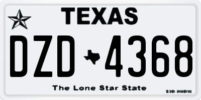 TX license plate DZD4368