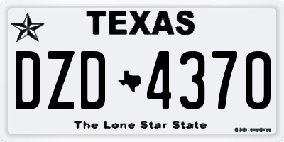 TX license plate DZD4370