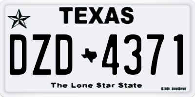 TX license plate DZD4371