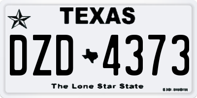 TX license plate DZD4373