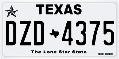 TX license plate DZD4375