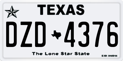TX license plate DZD4376