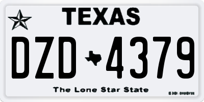 TX license plate DZD4379