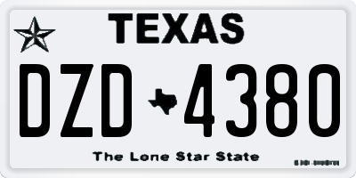 TX license plate DZD4380