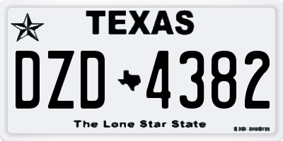 TX license plate DZD4382