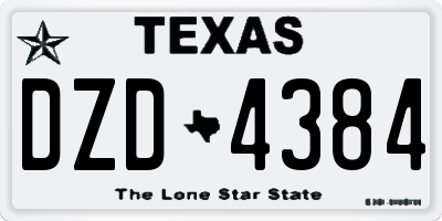 TX license plate DZD4384