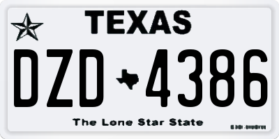 TX license plate DZD4386