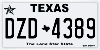 TX license plate DZD4389