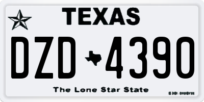 TX license plate DZD4390