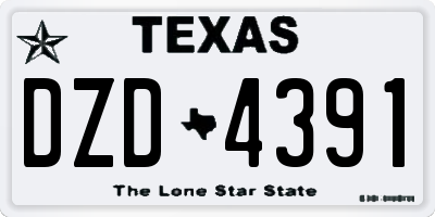 TX license plate DZD4391