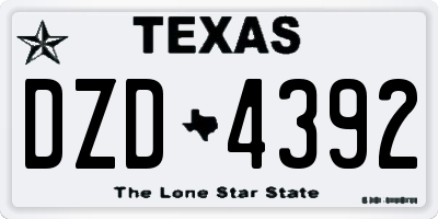 TX license plate DZD4392