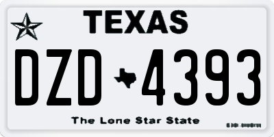 TX license plate DZD4393