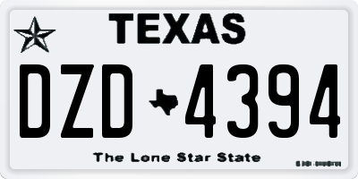 TX license plate DZD4394