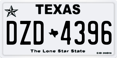 TX license plate DZD4396