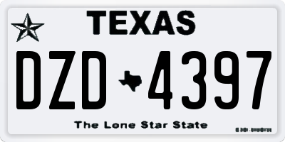 TX license plate DZD4397