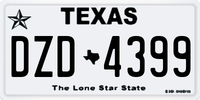 TX license plate DZD4399