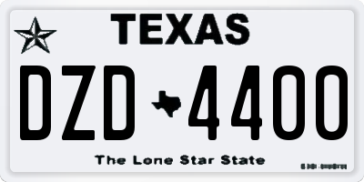 TX license plate DZD4400