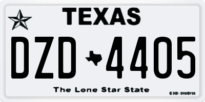 TX license plate DZD4405
