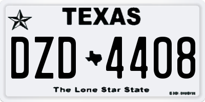 TX license plate DZD4408
