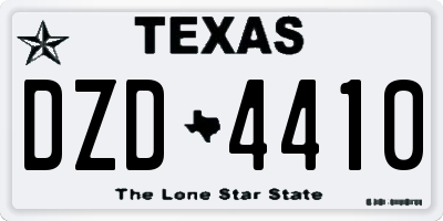 TX license plate DZD4410