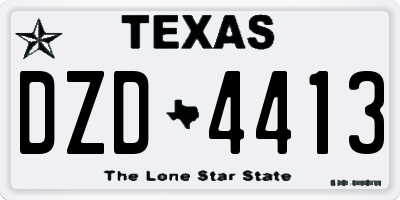 TX license plate DZD4413