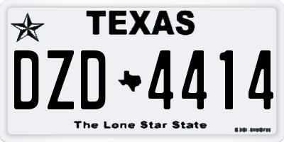 TX license plate DZD4414