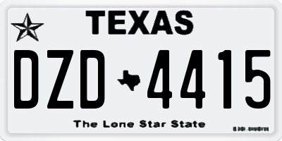 TX license plate DZD4415