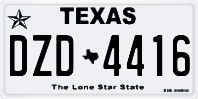 TX license plate DZD4416
