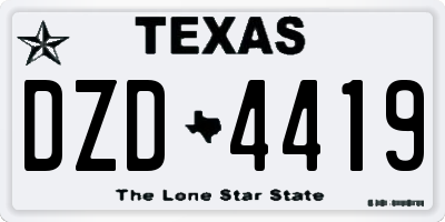 TX license plate DZD4419