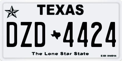 TX license plate DZD4424