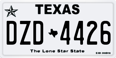 TX license plate DZD4426