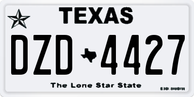 TX license plate DZD4427