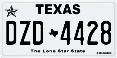 TX license plate DZD4428