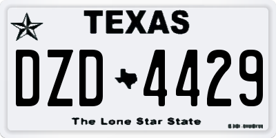 TX license plate DZD4429