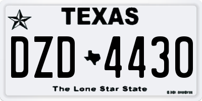TX license plate DZD4430