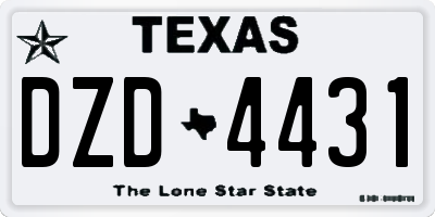 TX license plate DZD4431