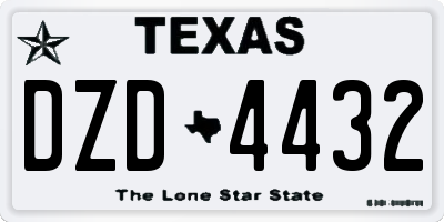 TX license plate DZD4432