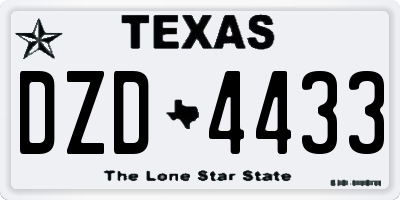 TX license plate DZD4433