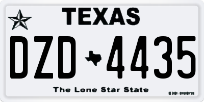 TX license plate DZD4435