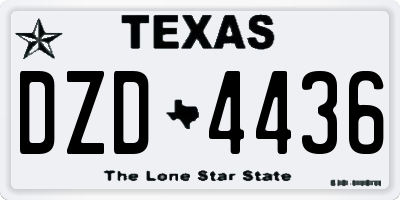 TX license plate DZD4436