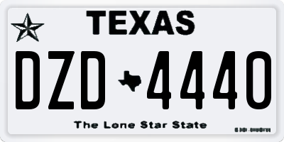 TX license plate DZD4440