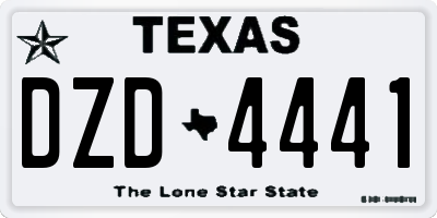 TX license plate DZD4441