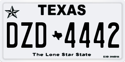 TX license plate DZD4442