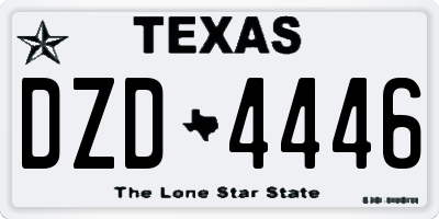TX license plate DZD4446