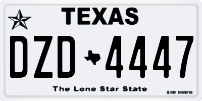 TX license plate DZD4447