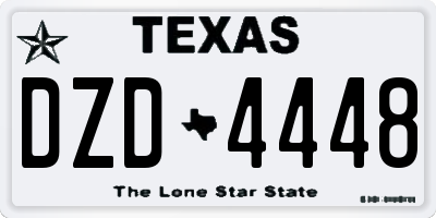 TX license plate DZD4448