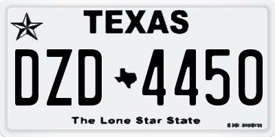 TX license plate DZD4450