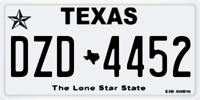 TX license plate DZD4452