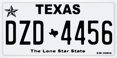TX license plate DZD4456