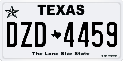 TX license plate DZD4459